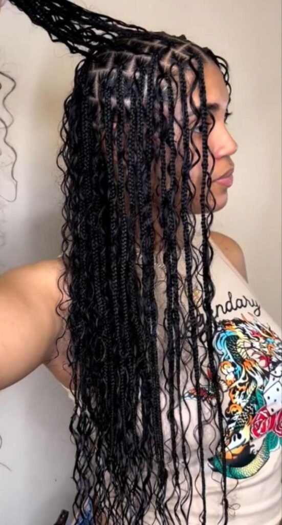 Boho braids medium waist length