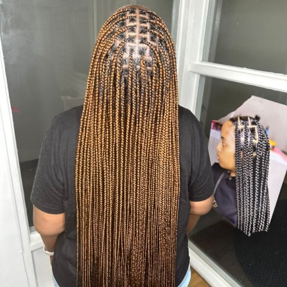 small medium knotless braids